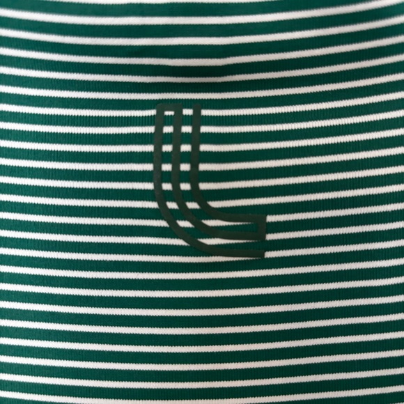 Lolë Women’s Large Green Striped Full Zip Jacket UPF 50+ Wicking Stretch - Picture 9 of 16